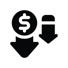 loss icon. vector glyph icon for your website, mobile, presentation, and logo design.