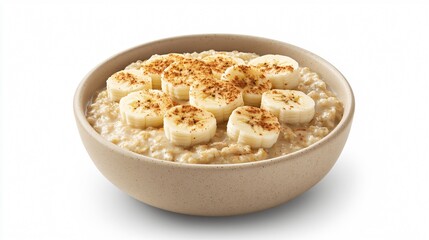 Oatmeal with Banana Slices and Cinnamon