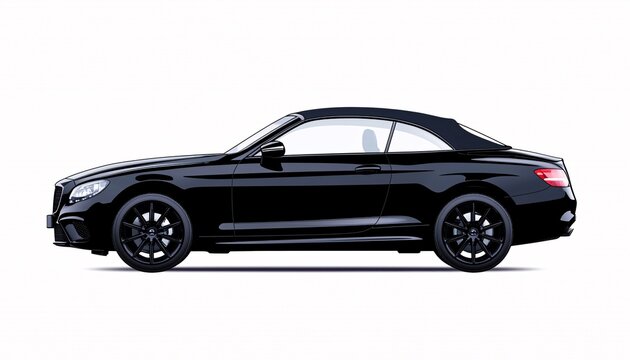 black convertible car side view clip art preview