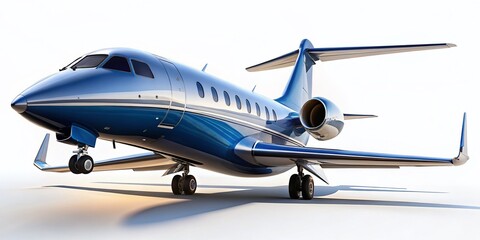 Naklejka premium Isolated Airplane on White Background for Clean Professional Design, Aircraft Photography, Aviation Graphics, Minimalist Aesthetic, Business Presentation, Marketing Materials, Website Graphics