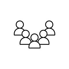 user group icon, line vector isolated on white background. trendy and modern design