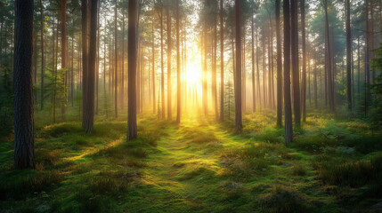 Obraz premium morning in the forest