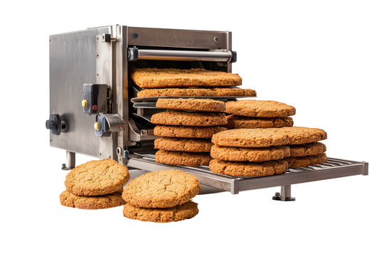 Explore the efficient functionality of a biscuit production machine in action