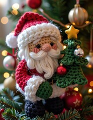 santa claus on christmas tree