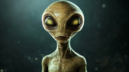 Portrait of an alien on a dark background
