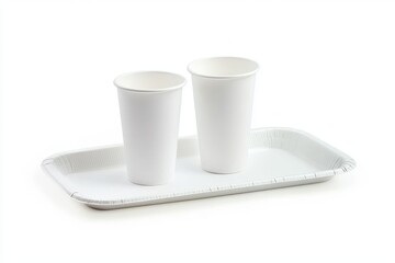 gela mockup clean and environmentally friendly disposable products, recycled products from paper material materials, isolated white background