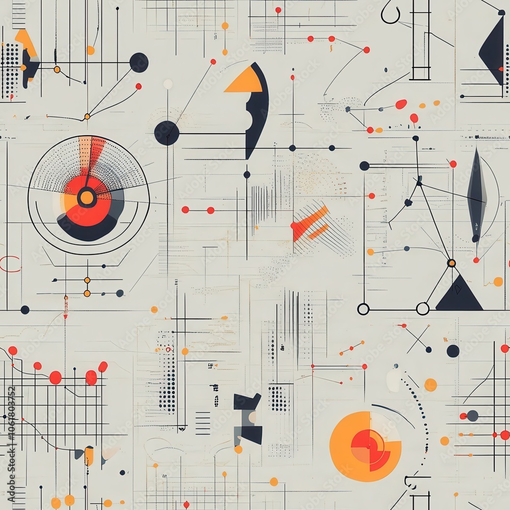 Leinwandbilder an abstract pattern showcasing intricate mathematical designs with geometric shapes and vibrant colo
