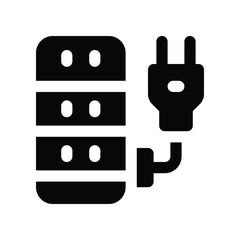 power strip icon. vector glyph icon for your website, mobile, presentation, and logo design.