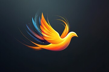 Obraz premium Colorful bird in flight 