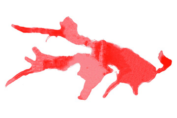 Red splash stains on transparent background