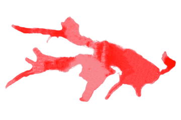 Red splash stains on transparent background