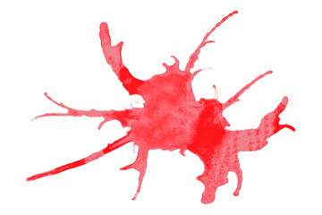 Red splash stains on transparent background