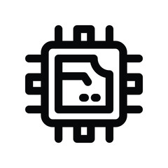 cpu icon. vector line icon for your website, mobile, presentation, and logo design.
