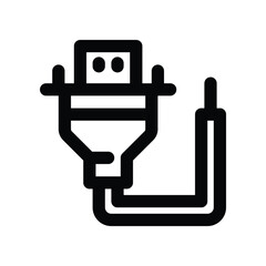 vga cable icon. vector line icon for your website, mobile, presentation, and logo design.