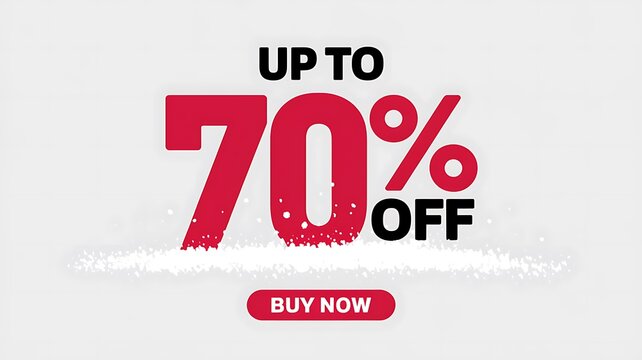 Up to 70% Off Sale Banner with Buy Now Button