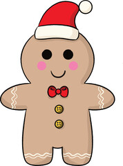 Christmas gingerbread cookie cartoon vector