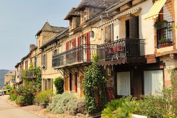 Najac. France. In this small town you can see magnificent examples of traditional architecture, and...