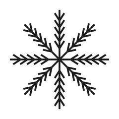 Snowflakes icon vector on white background. Winter symbol. Christmas logo sign.