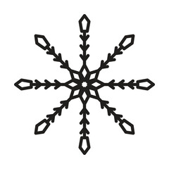 Snowflakes icon vector on white background. Winter symbol. Christmas logo sign.