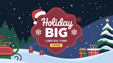 Fototapeta premium Festive Holiday Sale with a Big Limited Time Offer