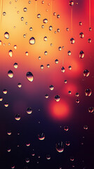 macro drops of water condensation on clear glass ombre background mobile wallpaper vertical backdrop branding marketing yellow gold red burgundy bokeh