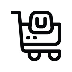 shopping cart icon. vector line icon for your website, mobile, presentation, and logo design.