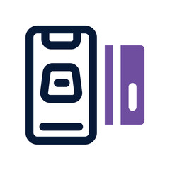 mobile payment icon. vector dual tone icon for your website, mobile, presentation, and logo design.