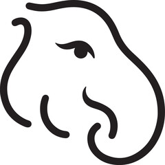 Elephant Head Icon Vector Illustration - Majestic and Detailed Silhouette Design for elephant Logo, Background, and Texture (EPS 10