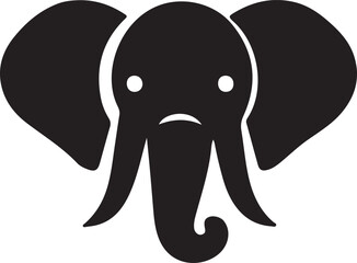 Elephant Head Icon Vector Illustration - Majestic and Detailed Silhouette Design for elephant Logo, Background, and Texture (EPS 10