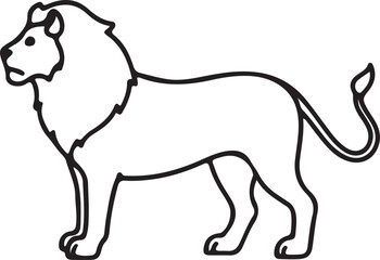 Lion Line Art Icon Vector - Bold and Elegant Silhouette Design for Logo, Background, and Texture (EPS 10