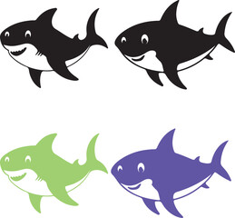 shark , Dolphin Icon Vector Illustration - Playful and Graceful Silhouette Design for shark dolphin Logo, Background, and Texture (EPS 10)