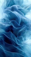 Obraz premium Background with soft, flowing waves in ocean blue and teal, conveying calm and protective feelings suitable for life insurance companies