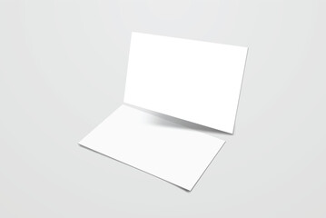 Blank realistic business card, gift card or credit card with shadow. Mockup design for presentation branding, corporate identity, ads, personal, stationery, document, graphic presenting. Vector
