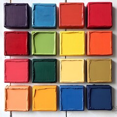 Fototapeta premium A vibrant color palette displayed as paint swatches, illustrating the latest design trends