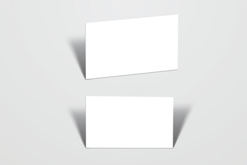 Blank realistic business card, gift card or credit card with shadow. Mockup design for presentation branding, corporate identity, ads, personal, stationery, document, graphic presenting. Vector
