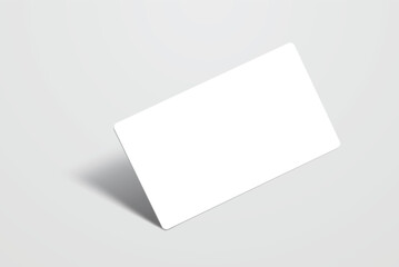 Blank realistic business card, gift card or credit card with shadow. Mockup design for presentation branding, corporate identity, ads, personal, stationery, document, graphic presenting. Vector
