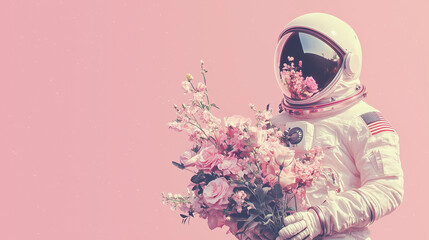 Astronaut with Flowers