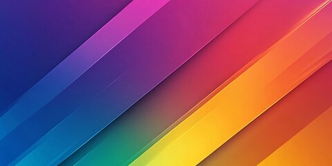 Obraz premium Rainbow colors background, abstract vibrant color gradient banner web header poster design, copy space, Generative AI