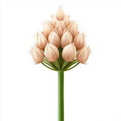 artwork showcases minimalist depiction salsify clean white background highlighting elongated light brown shapes arranged elegantly modern style.