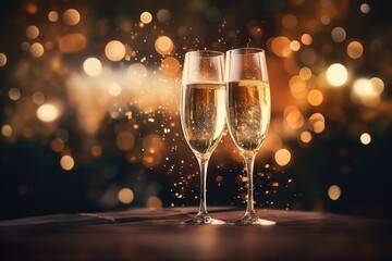 Glass champagne drink wine.