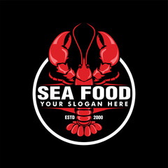 Lobster Crayfish vector logo mascot emblem badge illustration seafood business restaurant logo