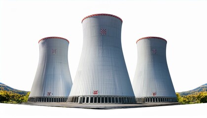3d Nuclear power plant isolate on transparency background PNG