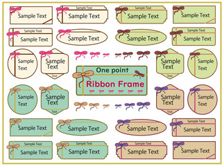 ワンポイント　リボン　フレーム　４種類セット