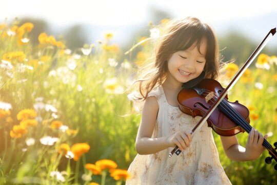 Violin musician child cute.