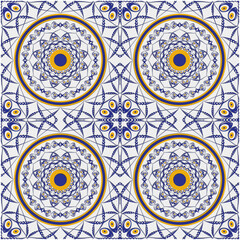 Retro Tile patterns (evil eye pattern) Modern Ceramics - Wallpaper - Digital printing - textile products.( Textured paper effect applied)