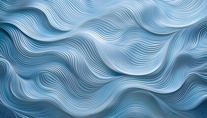 A pattern featuring wavy gray lines on a sky-blue background, creating a gentle, flowing visual rhythm.
