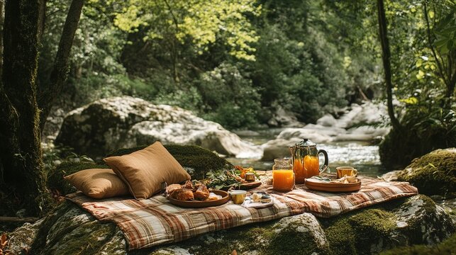 A private guided hike to a secluded location, ending with a luxury picnic setup.