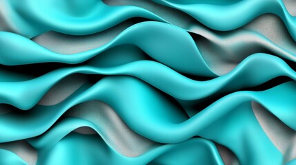Abstract Turquoise Waves Pattern 3D Rendered Design for Backgrounds and Textures