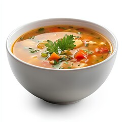 Delicious Vegetable Soup in a White Bowl