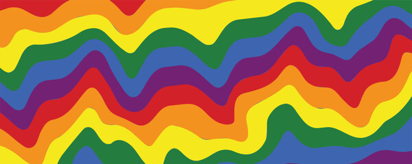 Flag LGBT squared icon, badge or button. Template design, vector illustration. Love wins. LGBT symbol in rainbow colors. Gay pride silk textile background